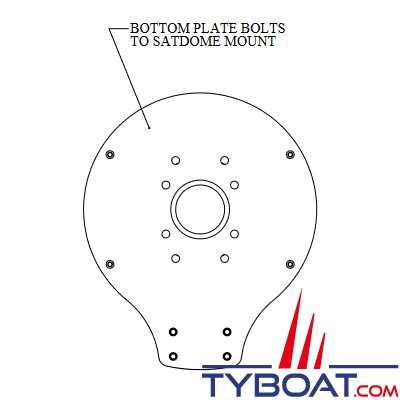 Seaview - Platine - pour supports M2 - pour satdomes Glomex, Intellian, KVH, Thrane & Thrane/Raymarine - ADA-S3