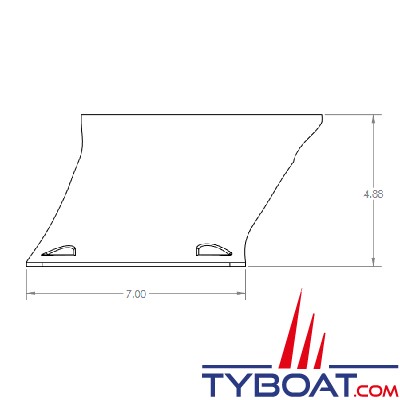 Seaview - Support modulaire simple - inclinaison arrière - hauteur 127 mm - pour radar, Satdome, antenne poutre - PMA-57-M1