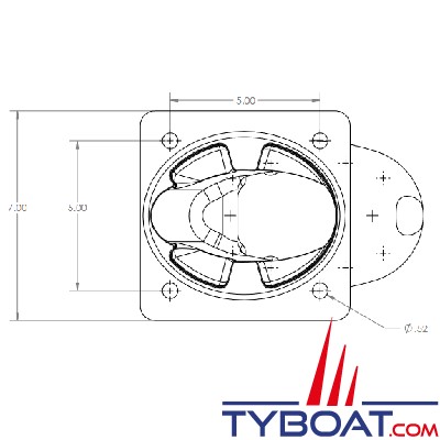 Seaview - Support modulaire simple - inclinaison arrière - hauteur 127 mm - pour radar, Satdome, antenne poutre - PMA-57-M1