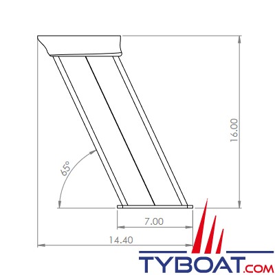 Seaview - Support modulaire simple - inclinaison arrière - hauteur 406 mm - pour radar et Satdome - PMA-167-M1