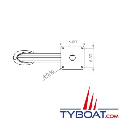 Seaview - Support modulaire simple - inclinaison arrière - hauteur 914mm - pour radar, Satdome - PMA-367-M1