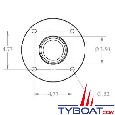 Seaview - Support modulaire simple - pied vertical, hauteur 305 mm,  pour radar, Satdome - AM12-M1