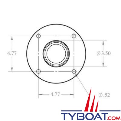 Seaview - Support modulaire simple - pied vertical - hauteur 457 mm - pour radar, Satdome - AM18-M1