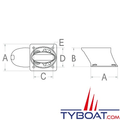 Seaview - Support modulaire simple - inclinaison arrière - hauteur 609 mm - pour radar, Satdome - PMA-247-M1
