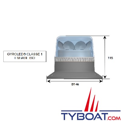 Gyrophare à Led - Embase ISO - Orange - 10-30V