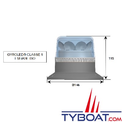 Gyrophare à Led - Embase ISO - Orange - 10-30V TYBOAT GYLEDO