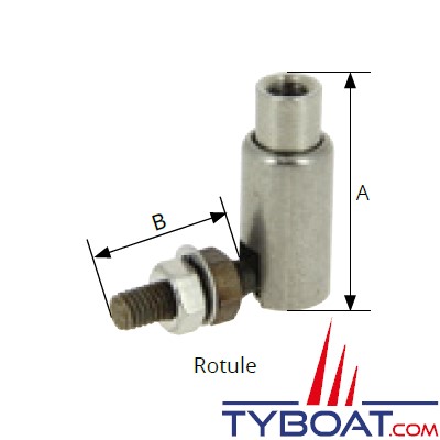 Rotule inox - petit modèle - Câble moteur 30C / MZ / 33C