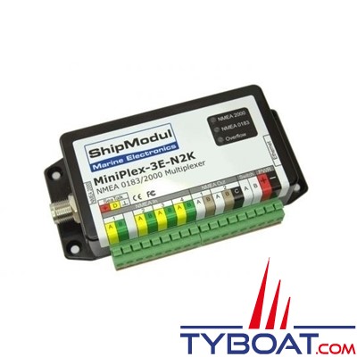 SHIPMODUL - Multiplexeur MiniPlex-3E-N2K - NMEA0183 NMEA 2000 - éthernet - 4 entrées / 2 sorties 