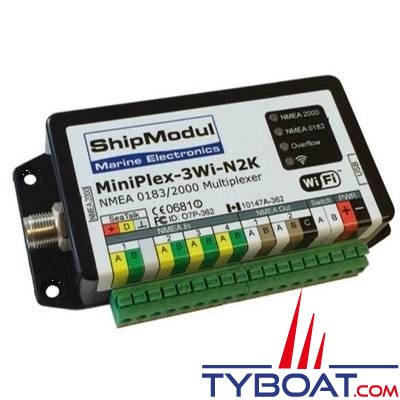 Shipmodul - Multiplexeur MiniPlex-3Wi-N2K - NMEA2000 / NMEA0183 / WIFI / USB - 4 entrées / 2 sorties