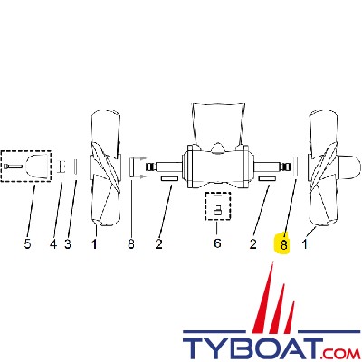 Side Power - Joint spi pour propulseurs SP125/155/200/220/240/285/220/300HYD (24-40-7) - 20 1350