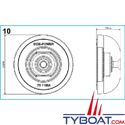 Side Power - Anode aluminium de remplacement pour propulseurs d'étrave SH1000/1400 - 70 1180 A