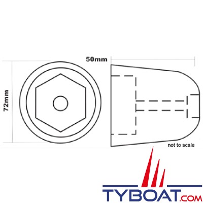 Side Power - Anode de remplacement pour propulseurs d'étrave SH420, SH550, SP550HYD - 50 1180 A