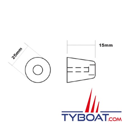 Side Power - Anode de remplacement + vis pour propulseurs d'étrave SE30/40/50 (SP30/35/40) - 3 1180 A