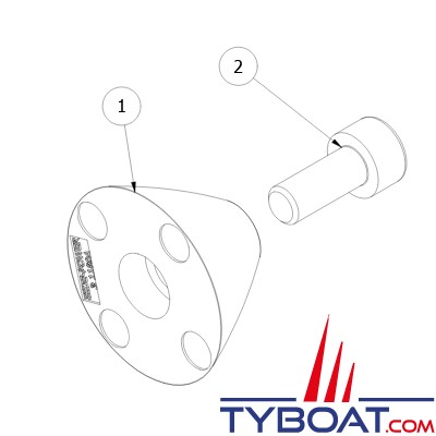 Side Power - Anode de remplacement + vis pour propulseurs d'étrave SE30/40/50 (SP30/35/40) - 3 1180 A