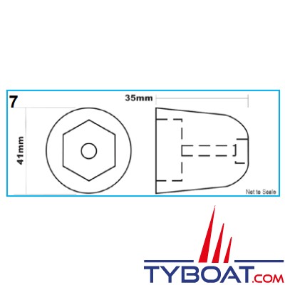 Side Power - Anode zinc avec vis pour anciens modèles 10/15/20HP à double hélice bronze Ø250/300mm - 10 1180