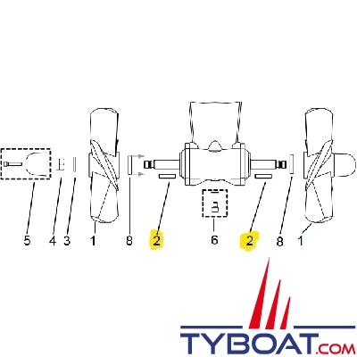 Side Power - Clavette d'hélice pour propulseurs SP220/240/285/300HYD - 10 1241