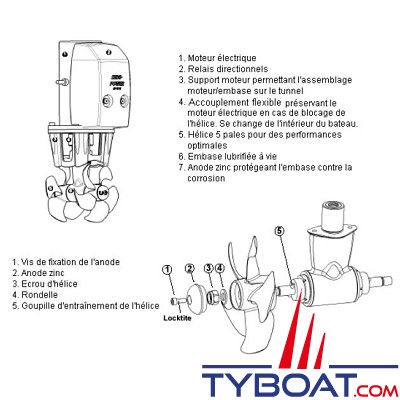 Side Power - écrou d'hélice pour propulseur SE60-80-100 - 4 1260