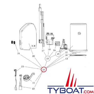 Side Power - Moteur électrique complet pour propulseur SE60/60S2/SP55 - 12 Volts - 4 0101 12