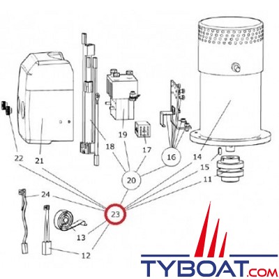 Side Power - Moteur électrique complet pour propulseurs SE80 / SP75 - 12V - 6 0101 12