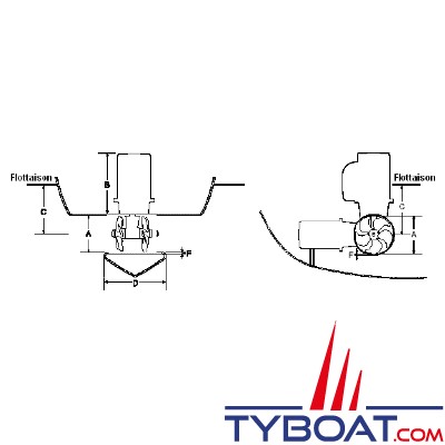 Side Power - Propulseur d'étrave SE150/215T-  Poussée de 30 à 150 kg - Puissance 11cv - Pour tunnel Ø 215mm - 24 Volts 