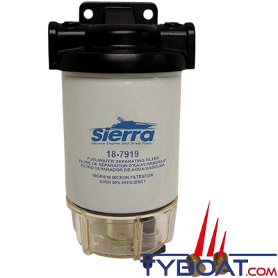 Sierra - Préfiltre à essence  séparateur d'eau - complet - type Spin-on - 10µ