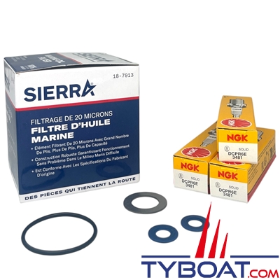 Sierra - Kit entretien compatible moteur Mercury 25/30CV 4T EFI (500cm3 3 Cyl)