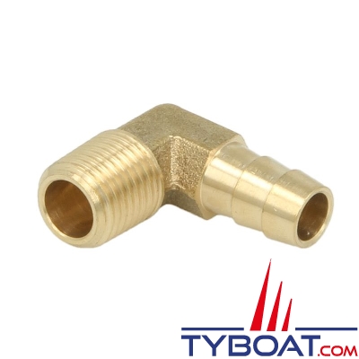 Sierra - Raccord carburant annelé coudé 90° - filetage 1/4 - tuyau Ø 10mm