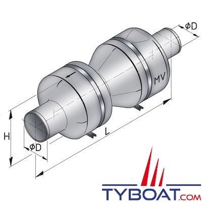 Sortie d'échappement inox à clapet VETUS - Circuit échappement bateau - H2R  Equipements.