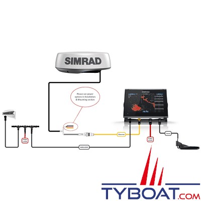 Simrad - Antenne radar HALO24 - 48 MN - Ø 610mm avec câble de 10 mètres
