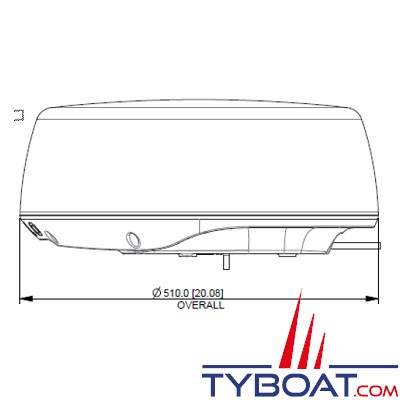 Simrad - Antenne radar Halo20 - 24 MN avec câble de 10 mètres