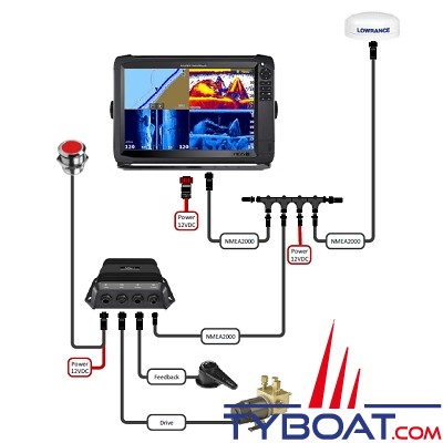 Simrad - Capteur d'angle de barre compatible NAC-1 et NAC-2 - RF40 