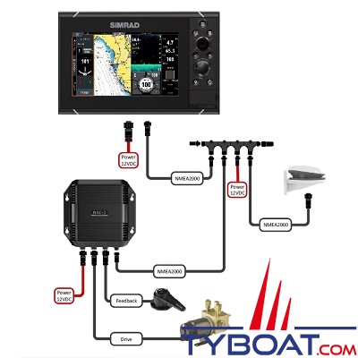 Simrad - Capteur d'angle de barre compatible NAC-1 et NAC-2 - RF40 