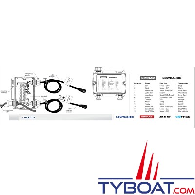 Simrad Lowrance - Boîtier de jonction pour sonde Dual Chirp vers Simrad NSS Evo3 / Lowrance HDS Carbon