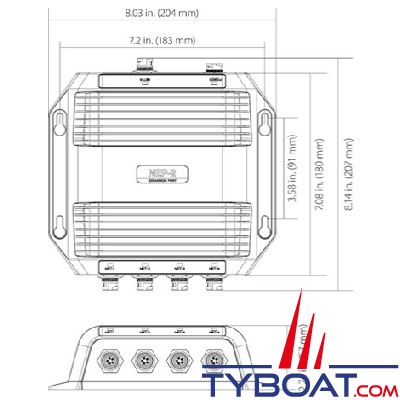 Simrad Lowrance - boîtier extension 5 ports réseau éthernet - NEP-2