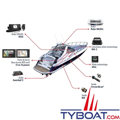 SIMRAD - Multifonctions NSS 9 Evo3S - Hybride (tactile/clavier) - GPS / sondeurs CHIRP / Processeur iMX 8