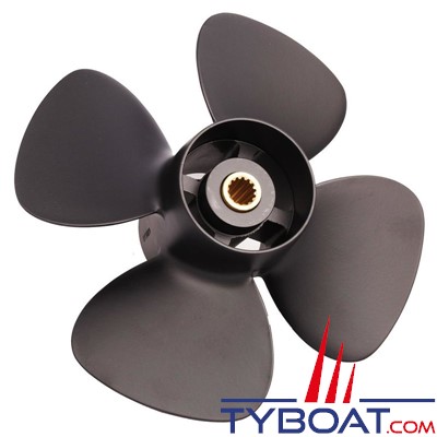 Solas - Hélice hors-bord aluminium AMITA 4 TOHATSU 9,9 à 18cv 10x7 high thrust 14 cannelures