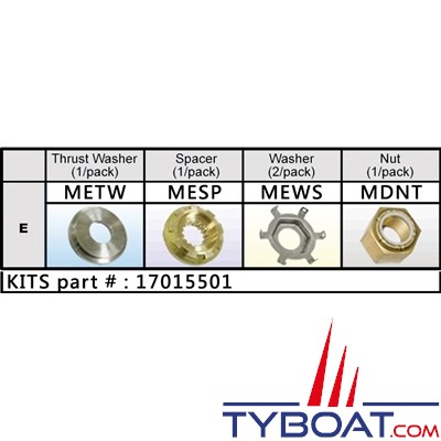 Solas - Kit de montage hélice Mercury 90 V6/IB - groupe E