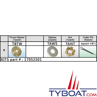 Solas - Kit de montage hélice Tohatsu 25/30CV - groupe B