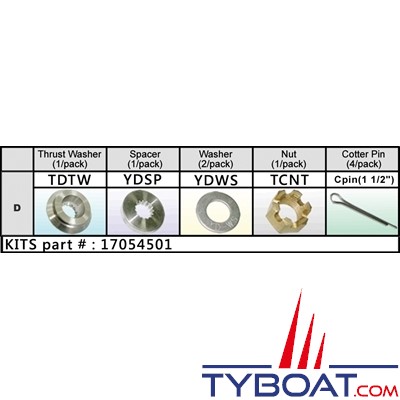 Solas - Kit de montage hélice Tohatsu 60/140CV - groupe D