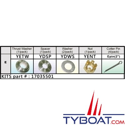 Solas - Kit de montage hélice Yamaha 100/130CV - groupe D 150-300 - groupe E