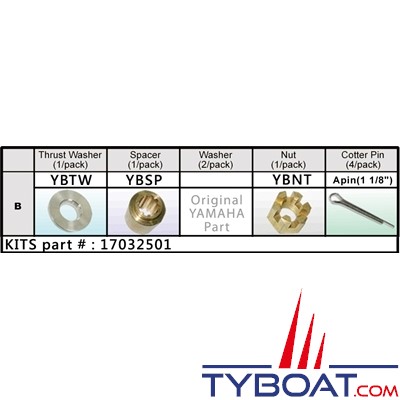 Solas - Kit de montage hélice Yamaha 20/30CV - groupe B