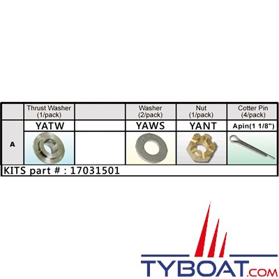 Solas - Kit de montage hélice Yamaha 9.9/20CV - groupe A