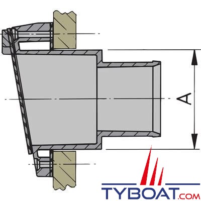 Vetus - Sortie d'échappement TR40PV - plastique - Ø 40mm