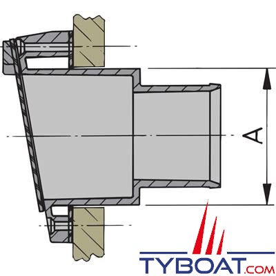 Sortie d'échappement Vetus TR40PV plastique Ø 40mm