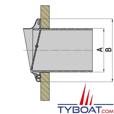 Sortie d'échappement Vetus TRC50SV inox Ø 50mm