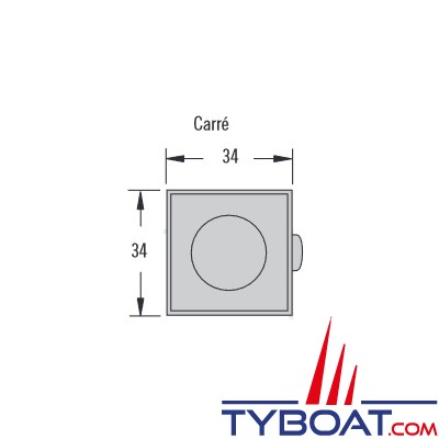 Southco - Loquet à fermeture par poussée - bouton carré plastique chromé