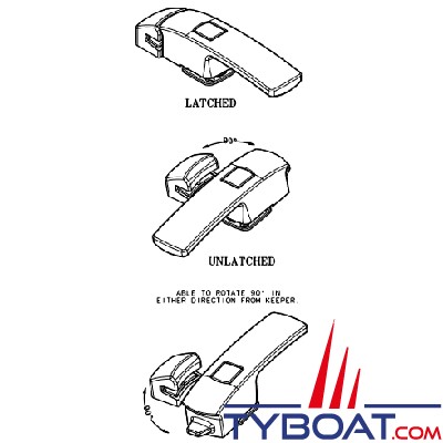 Southco - Loquet de porte Swim - inox 316 - 160mm