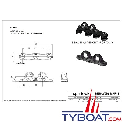 SPINLOCK - SBE10/2 - Filoir double Ø 10 mm