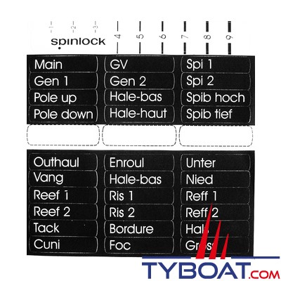 Spinlock - SX-LBL - Etiquettes pour poignées bloqueurs - Français/Anglais/Allemand