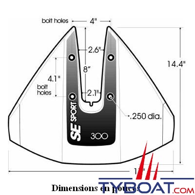 Hydrofoils SE Sport 300 pour moteurs 50CV & +  (sauf Volvo XDP) - gris